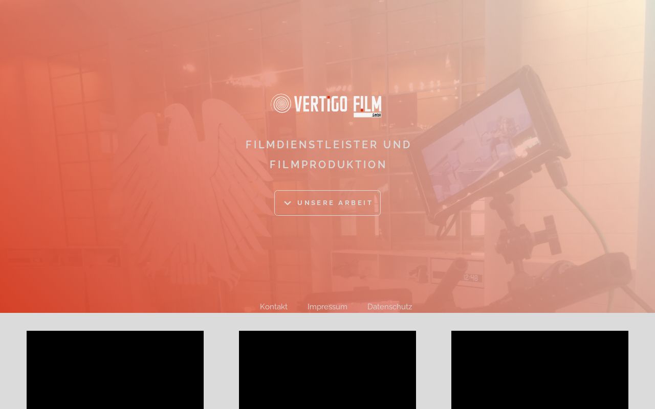 Bild von der Webseite von Vertigo Film GmbH Film- und Fernsehproduktion